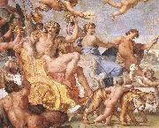 CARRACCI, Annibale Triumph of Bacchus and Ariadne (detail) dsg oil painting artist